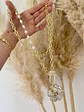 Collar XL Maxi Eslabones Camelia Nácar y broche luxury - Miniatura 5