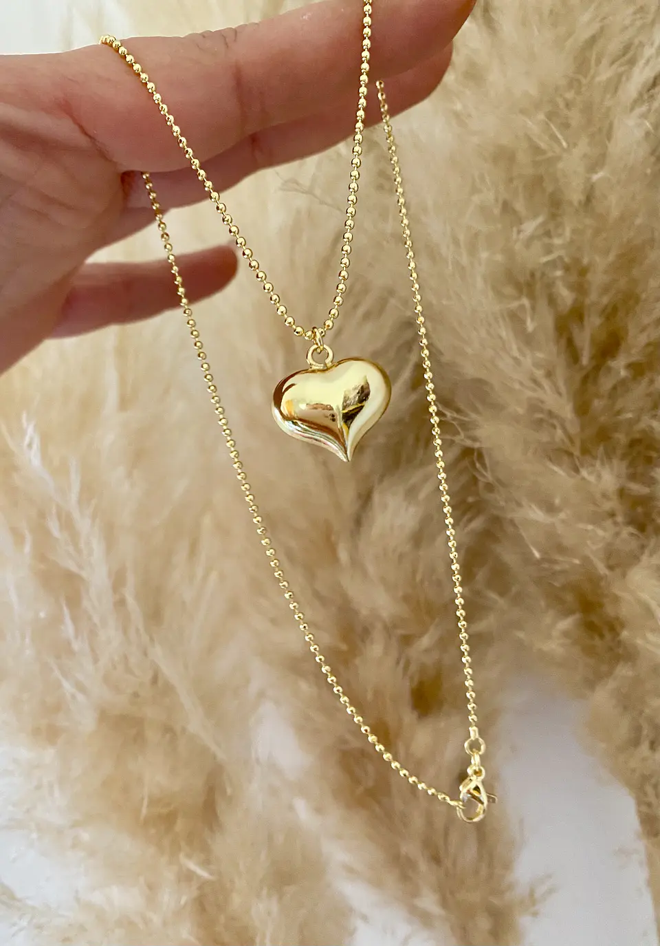 Cadena Bolita Corazón gold 1