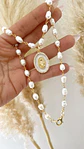 Collar Perlas Rio medalla Virgen gold - Miniatura 3