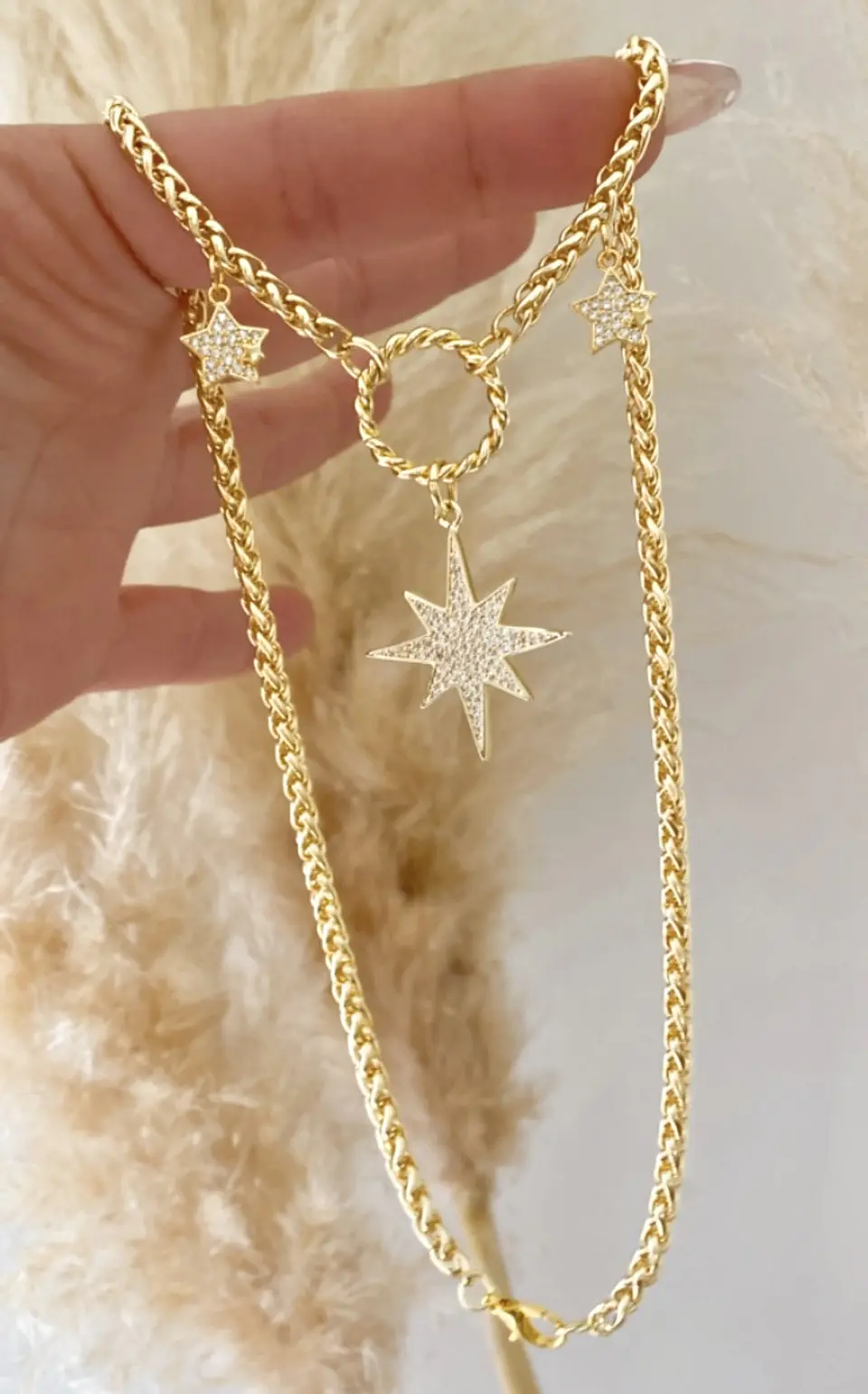 Collar Estrella Guía Circones y estrellitas laterales 2