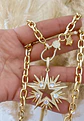 Collar Maxi Estrella 10 puntas Circones y broche luxury - Miniatura 2