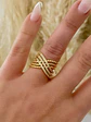 Anillo Entrelazado Circones y bolitas Gold  - Miniatura 5