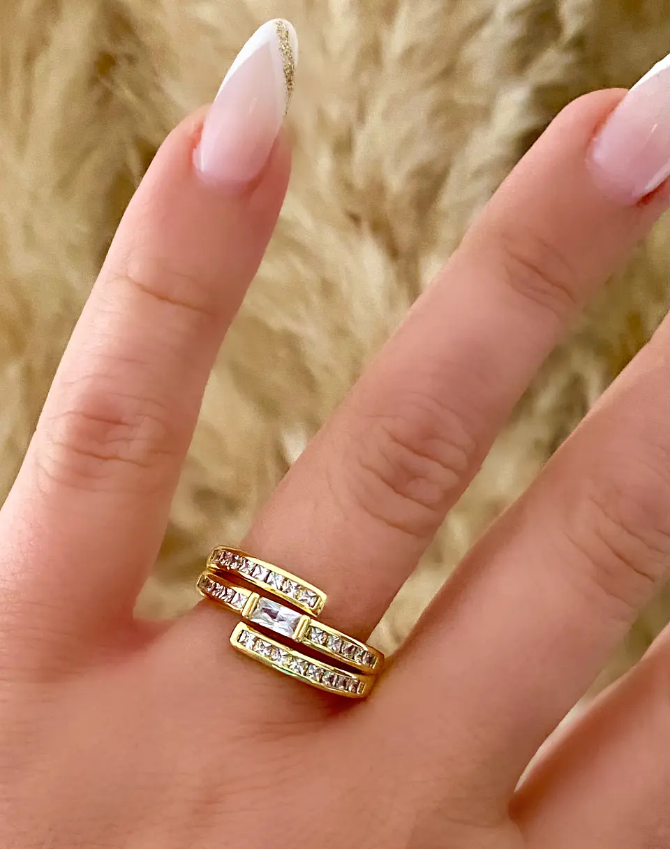 Anillo Triple Circones ajustable Gold 4
