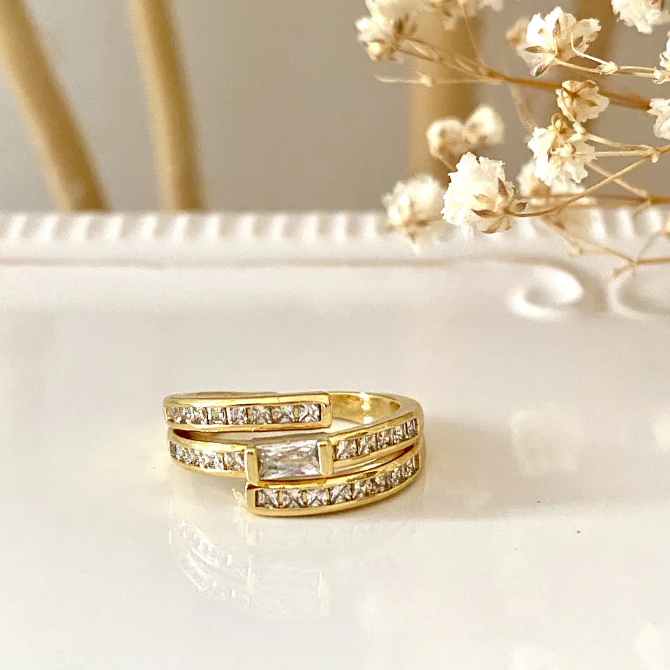 Anillo Triple Circones ajustable Gold 5