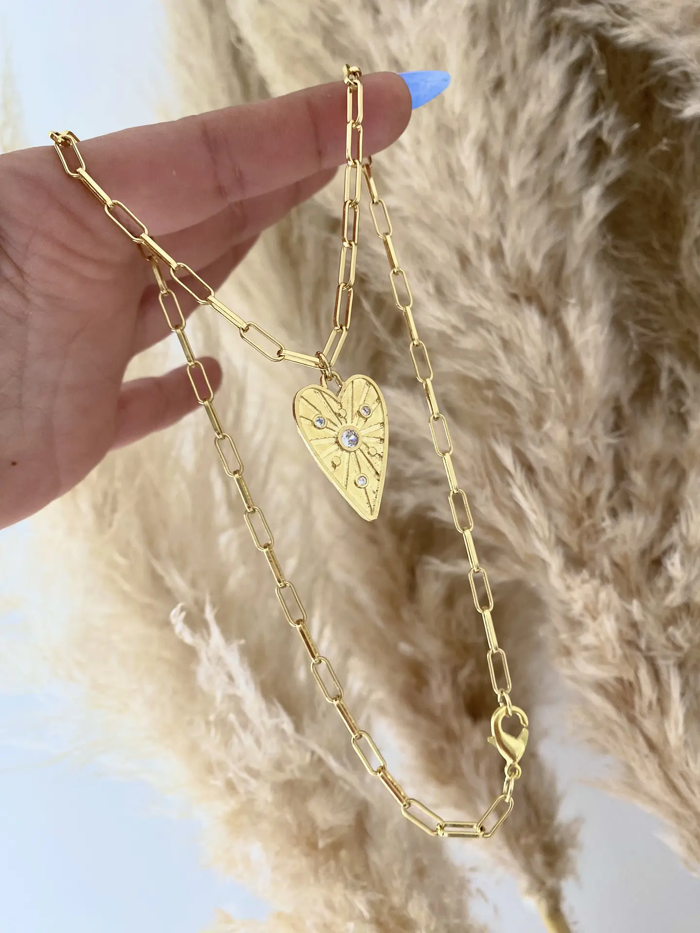 Collar Corazón Circones Engastados Gold 2
