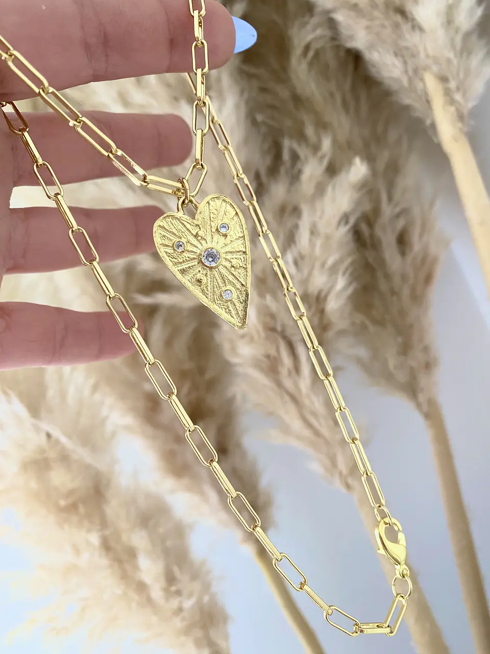 Collar Corazón Circones Engastados Gold 4