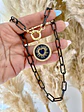 Collar Eslabones Black Medalla Corazon - Miniatura 3