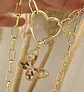 Collar Mariposa Cristales Conector Corazón Gold - Miniatura 1