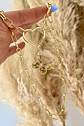 Collar Mariposa Cristales Conector Corazón Gold - Miniatura 3