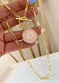 Collar Medalla Corazón Esmaltada Rosa Gold - Miniatura 3