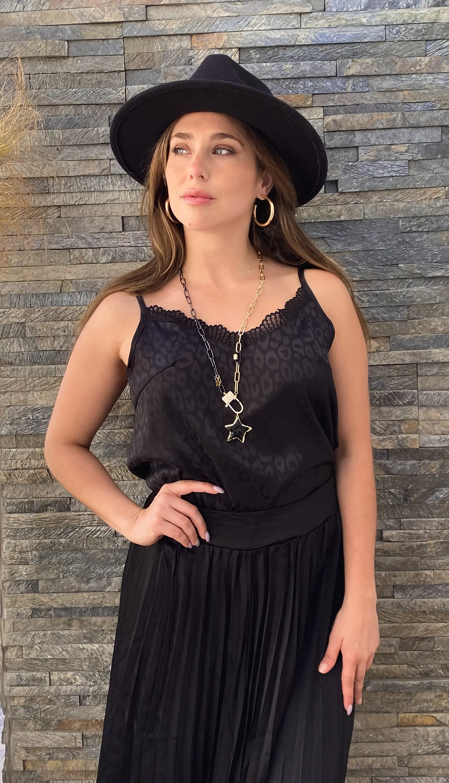 Top Mallorca Print Negro 1