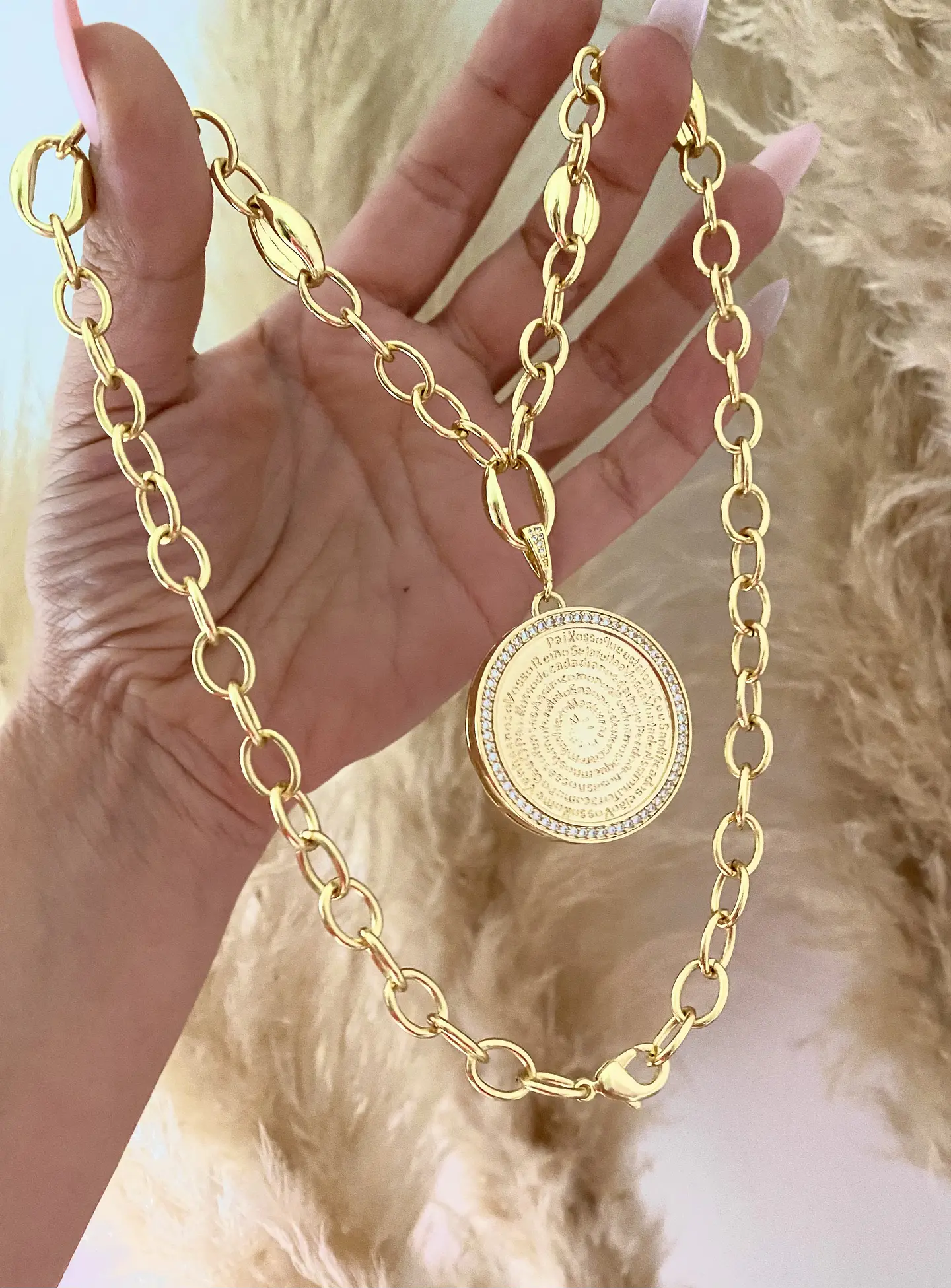 Collar Medallón Padre Nuestro Gold 2