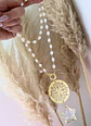 Collar XL Mandala y Estrella cuarzo Perlas de rio - Miniatura 3