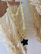 Collar Eslabones Aplanados Estrella Obsidiana  - Miniatura 3