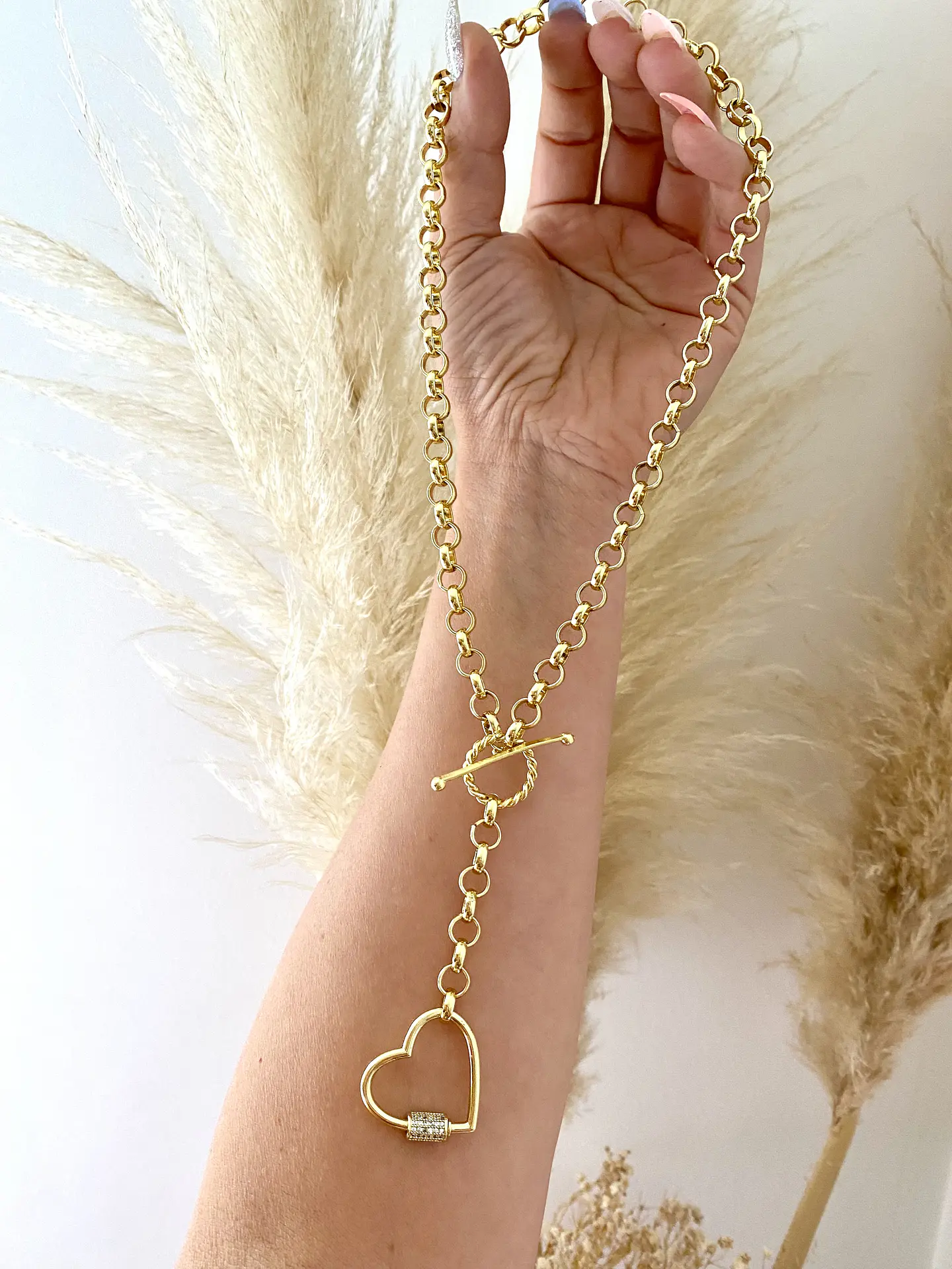 Collar Corazón Silueta maxi Eslabones redondos  5