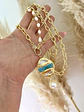 Collar XL Placa Turquesa Nácar y Perlas  Gold - Miniatura 5