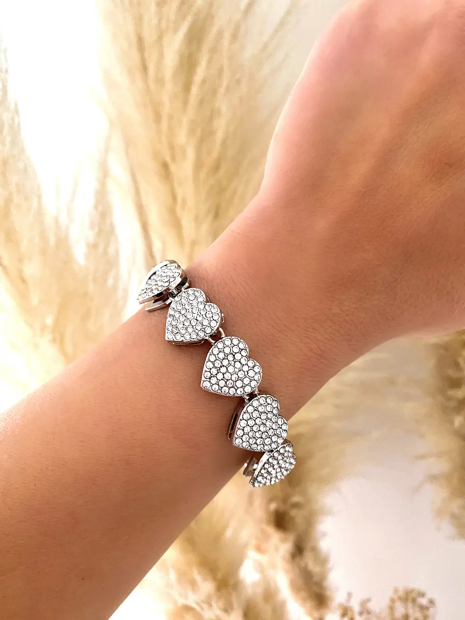 Maxi Pulsera 10 Corazones Circones Silver 1