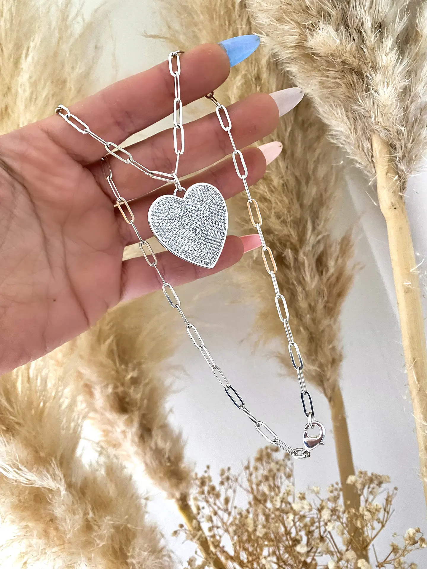 Collar Corazón Circones Silver  1