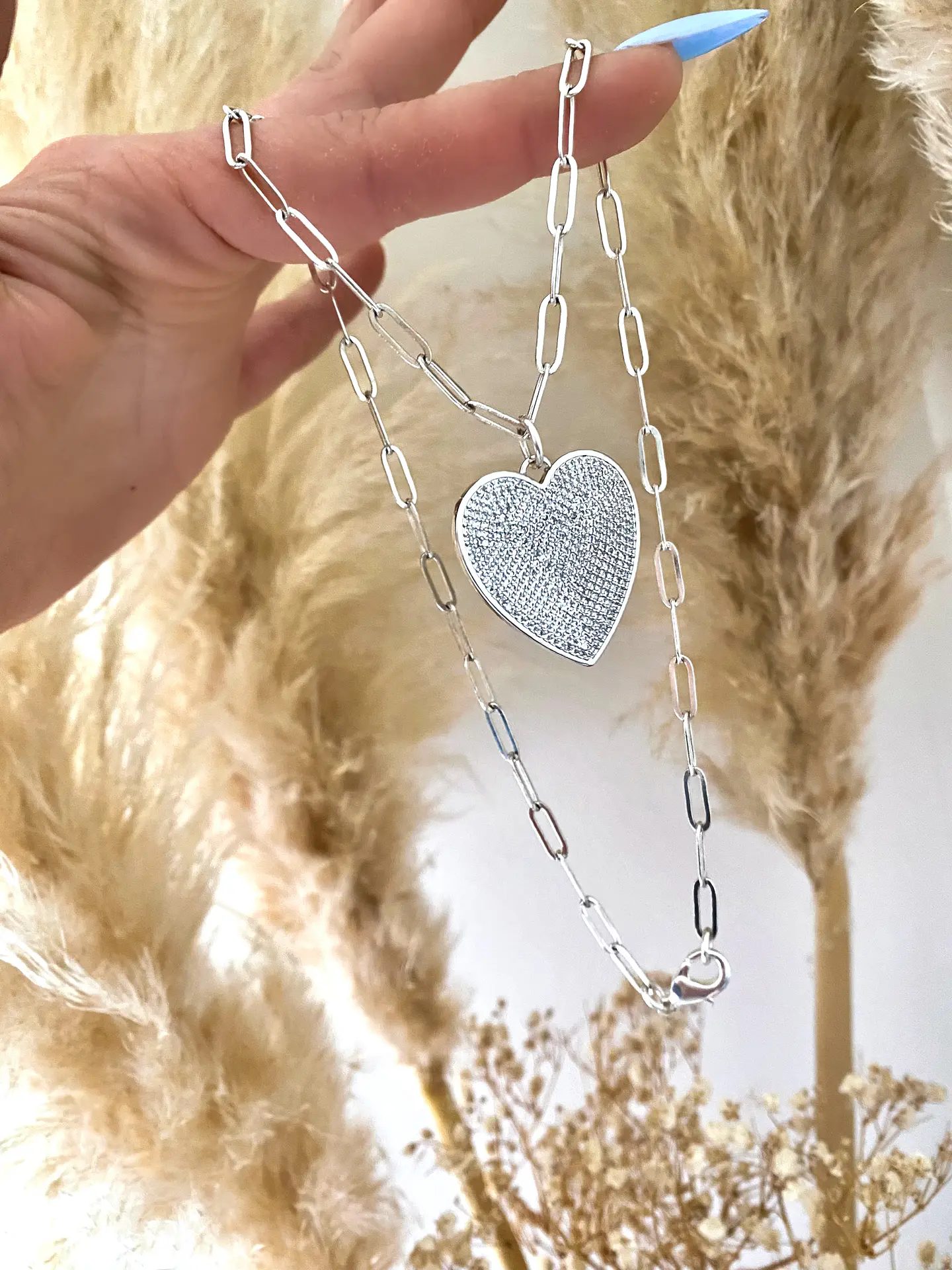 Collar Corazón Circones Silver  2