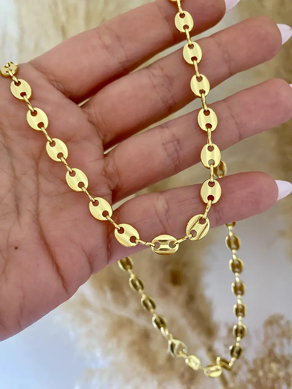 Cadena eslabones Grano de Café Gold 1