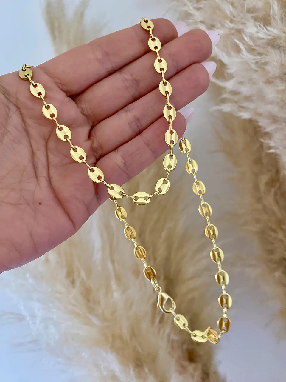 Cadena eslabones Grano de Café Gold 3
