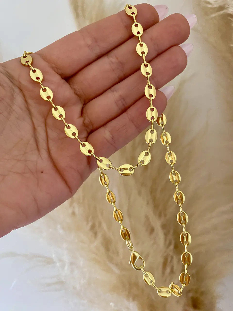 Cadena eslabones Grano de Café Gold 4