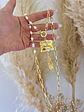 Collar Placa Nácar y ala eslabones mixtos  - Miniatura 4