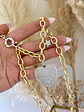 Collar Corazón Circones Silver eslabones Gold - Miniatura 1