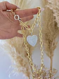 Collar Corazón Circones Silver eslabones Gold - Miniatura 4