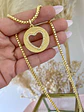 Collar Medalla Corazón Calado Gold - Miniatura 1