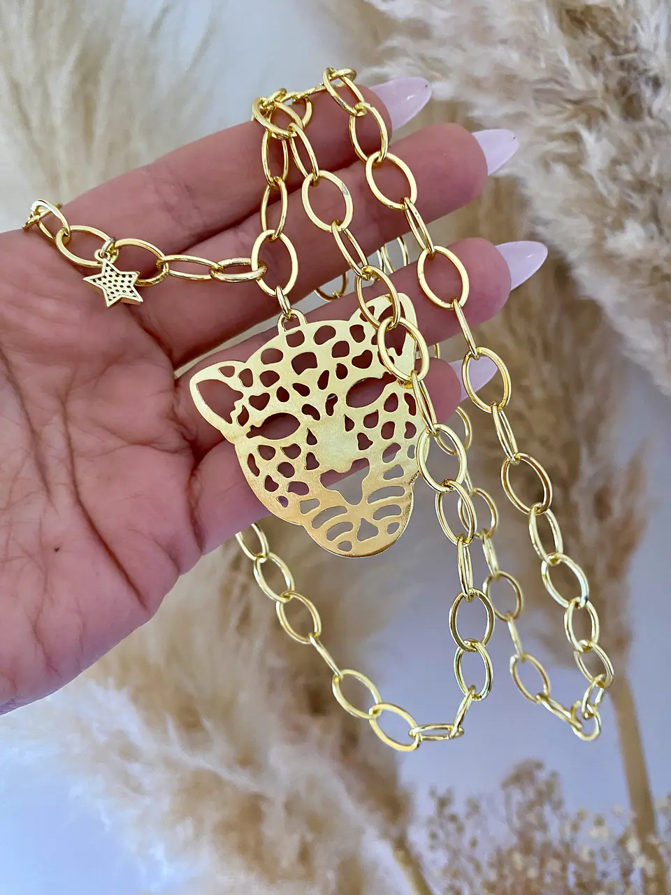 Collar Extra Largo Maxi Jaguar Gold 1