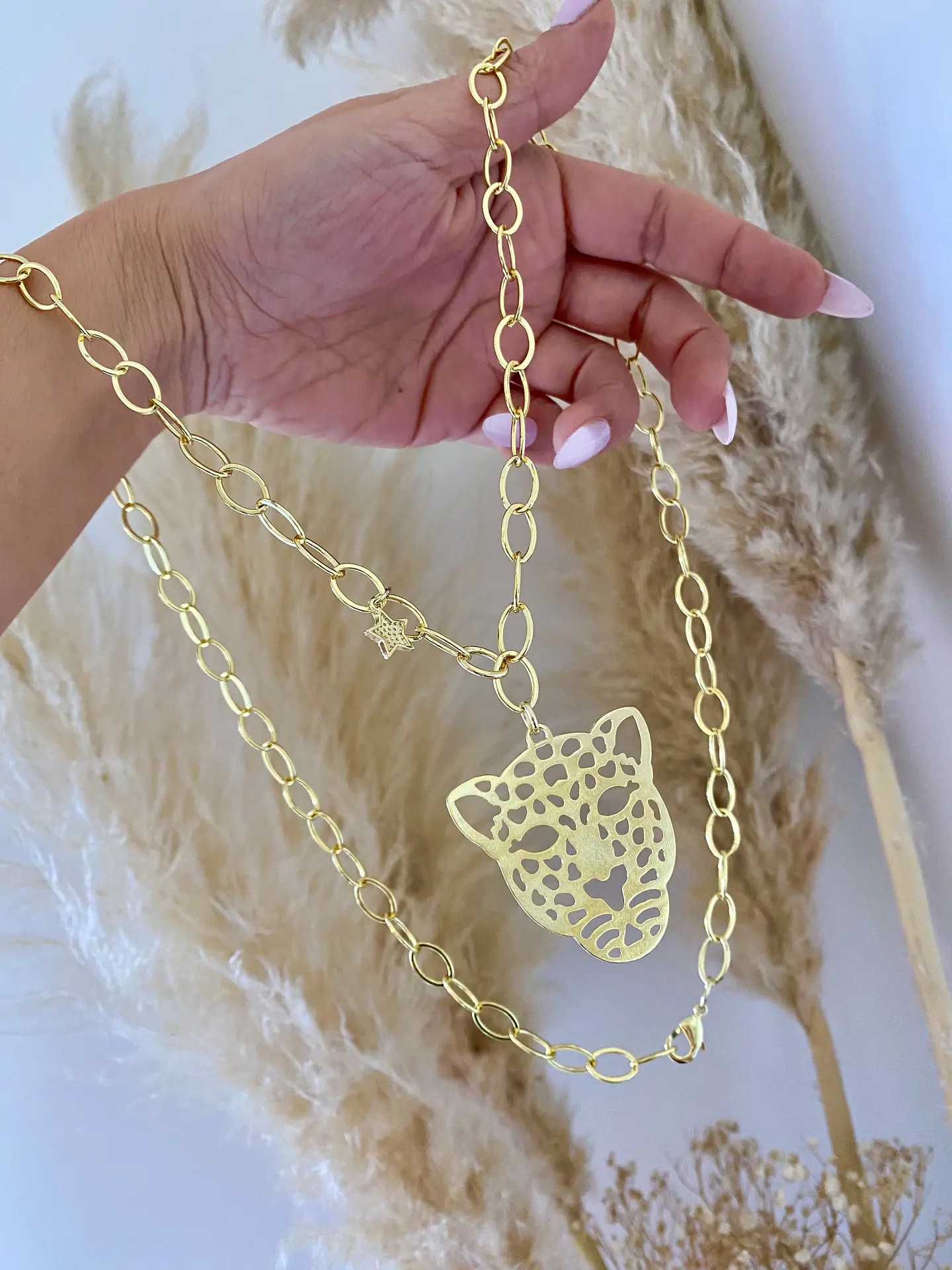 Collar Extra Largo Maxi Jaguar Gold 2