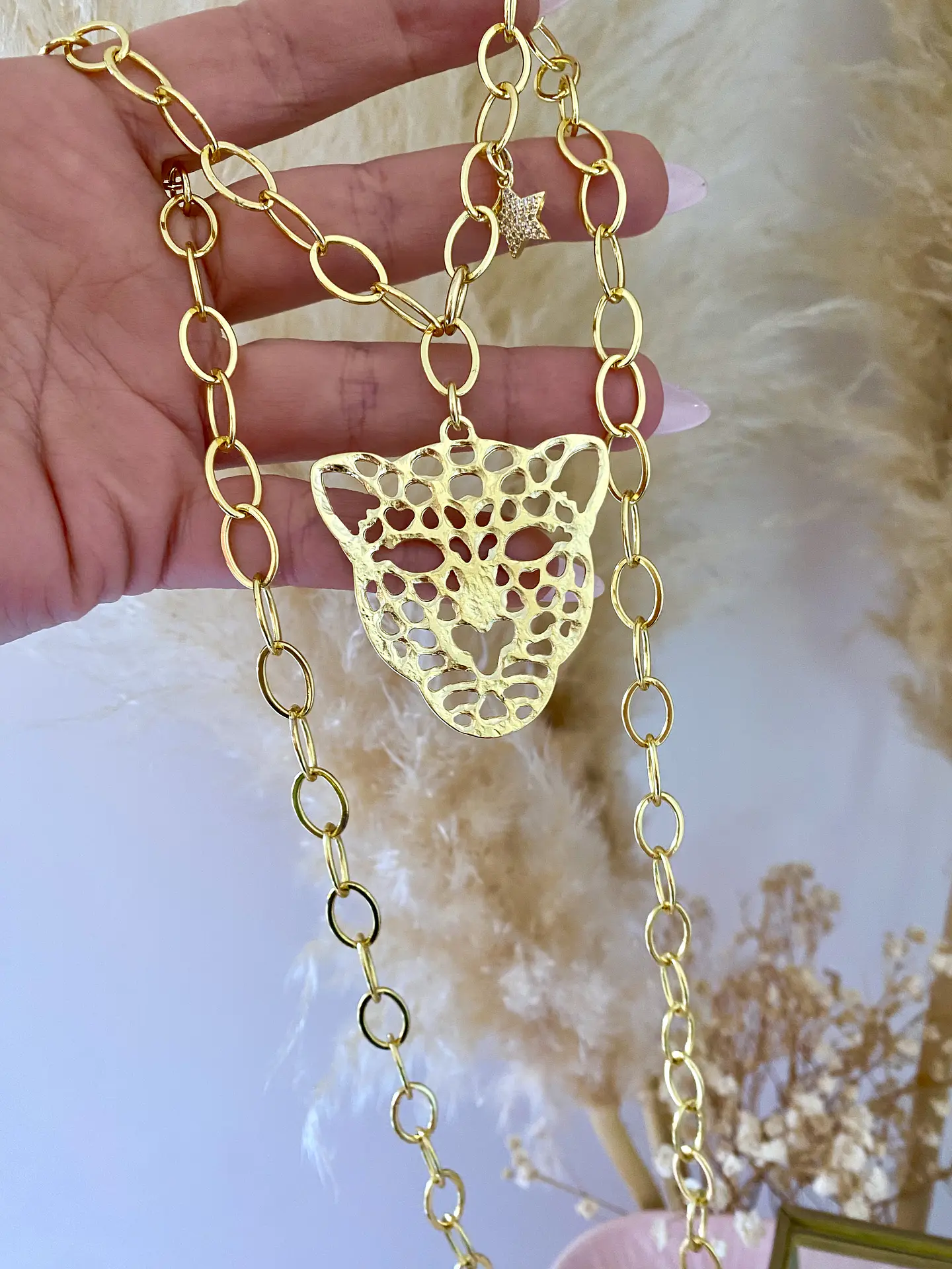 Collar Extra Largo Maxi Jaguar Gold 3