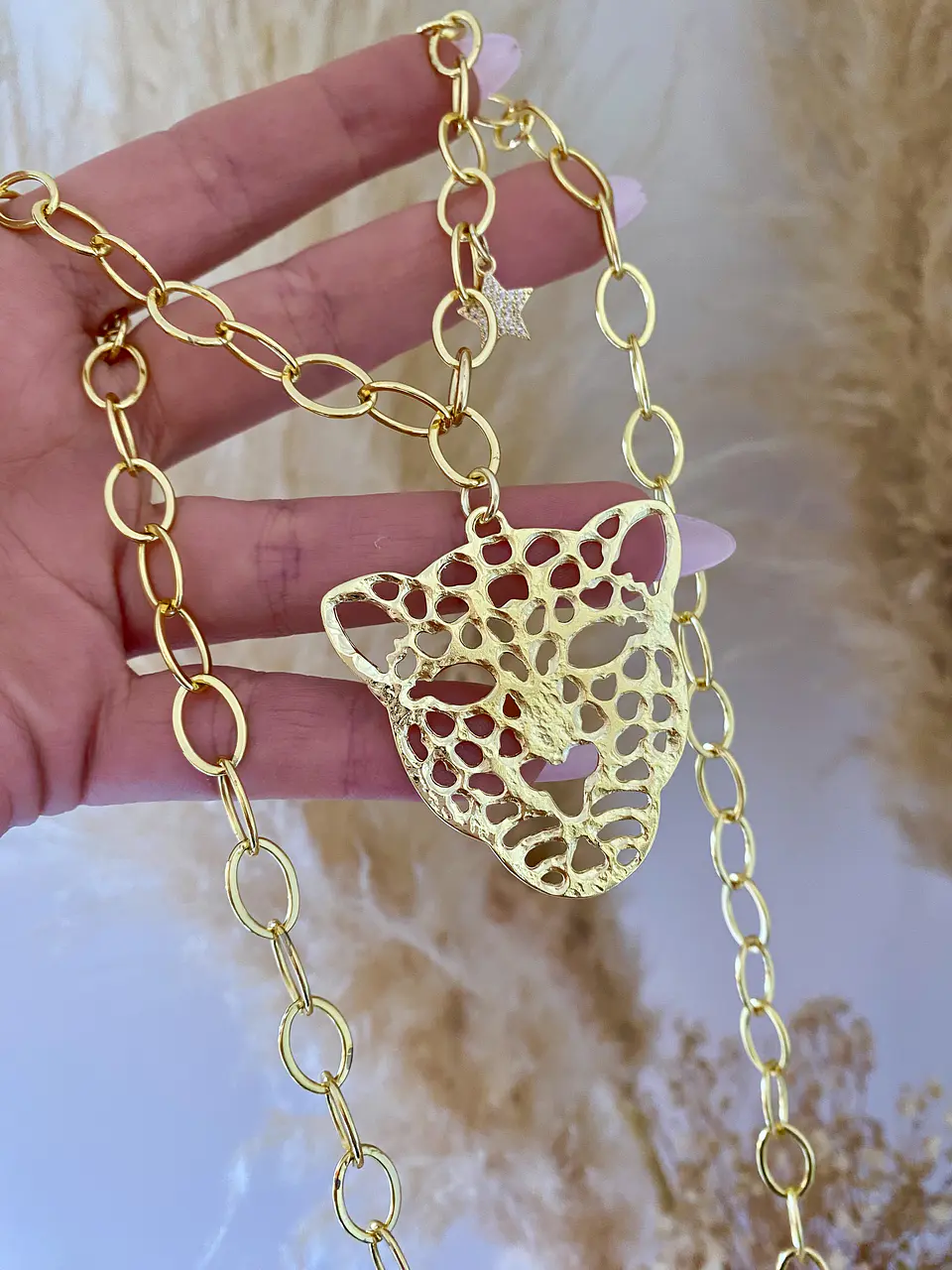 Collar Extra Largo Maxi Jaguar Gold 4