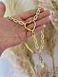 Collar Conector Corazón eslabones aplanados Gold  - Miniatura 1