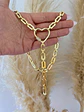 Collar Conector Corazón eslabones aplanados Gold  - Miniatura 6