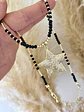 Collar Estrella Circones balines y piedras facetadas black - Miniatura 1
