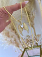 Collar Maxi Alas Ángel corazón cristal gold  - Miniatura 3