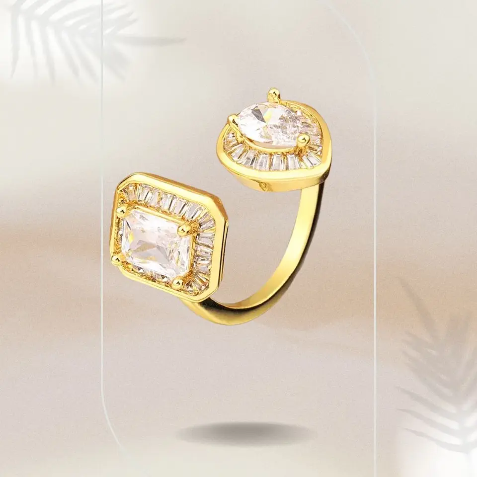 Anillo Circón Doble Gold 1