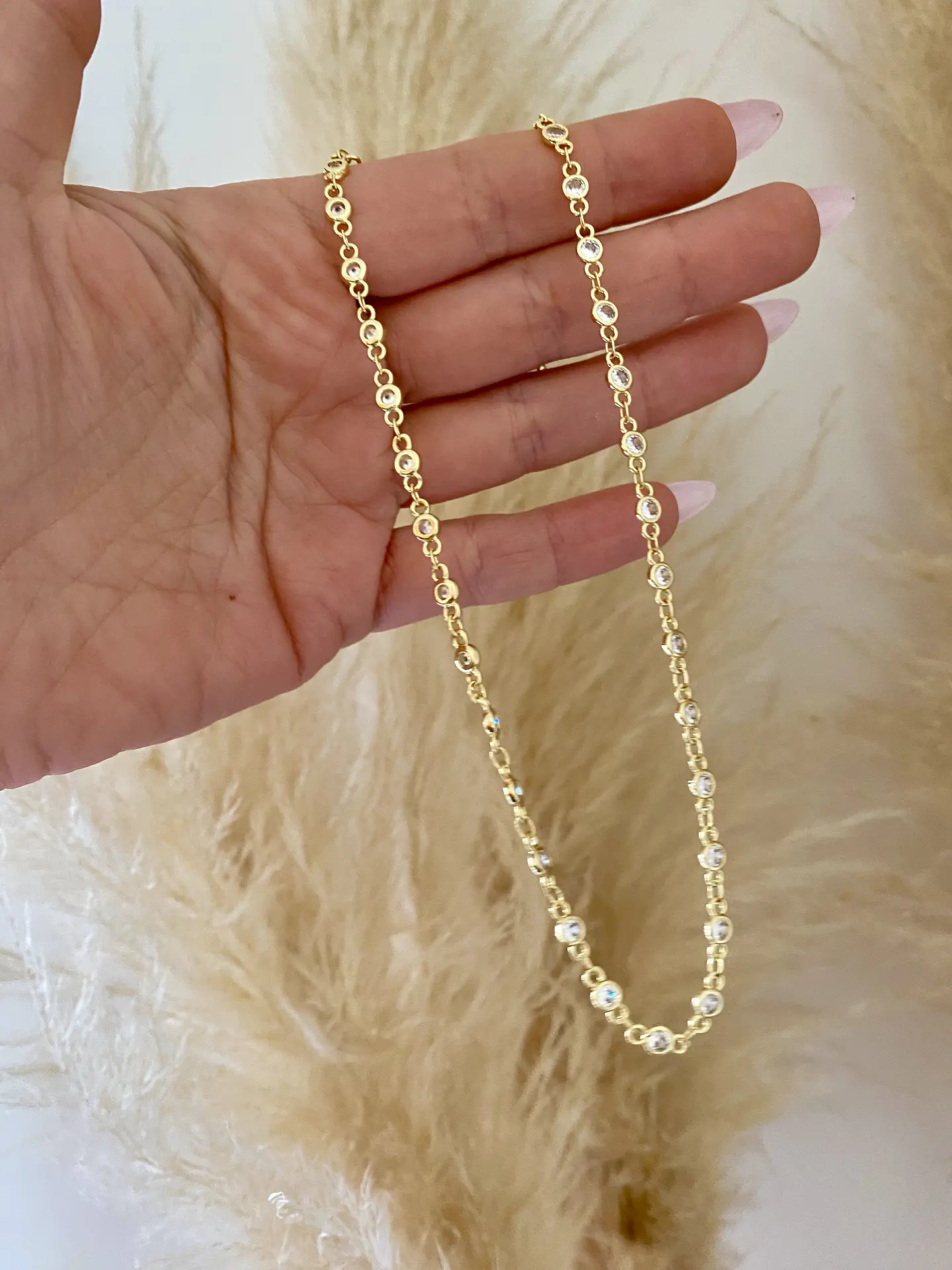 Cadena Circones engastados Gold  1