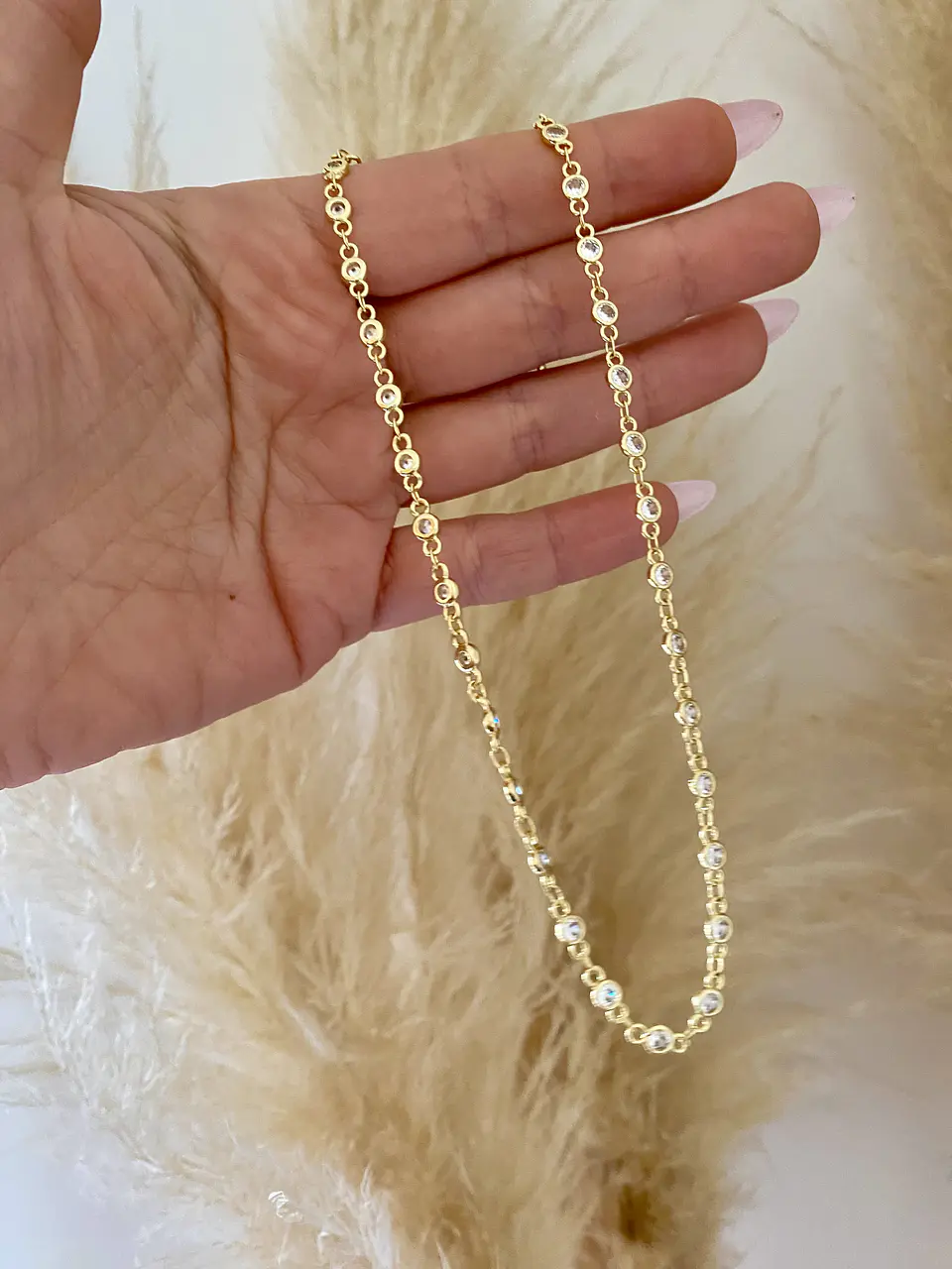 Cadena Circones engastados Gold  1