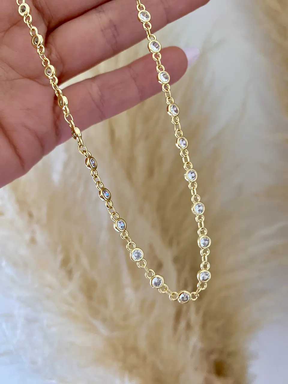 Cadena Circones engastados Gold  4