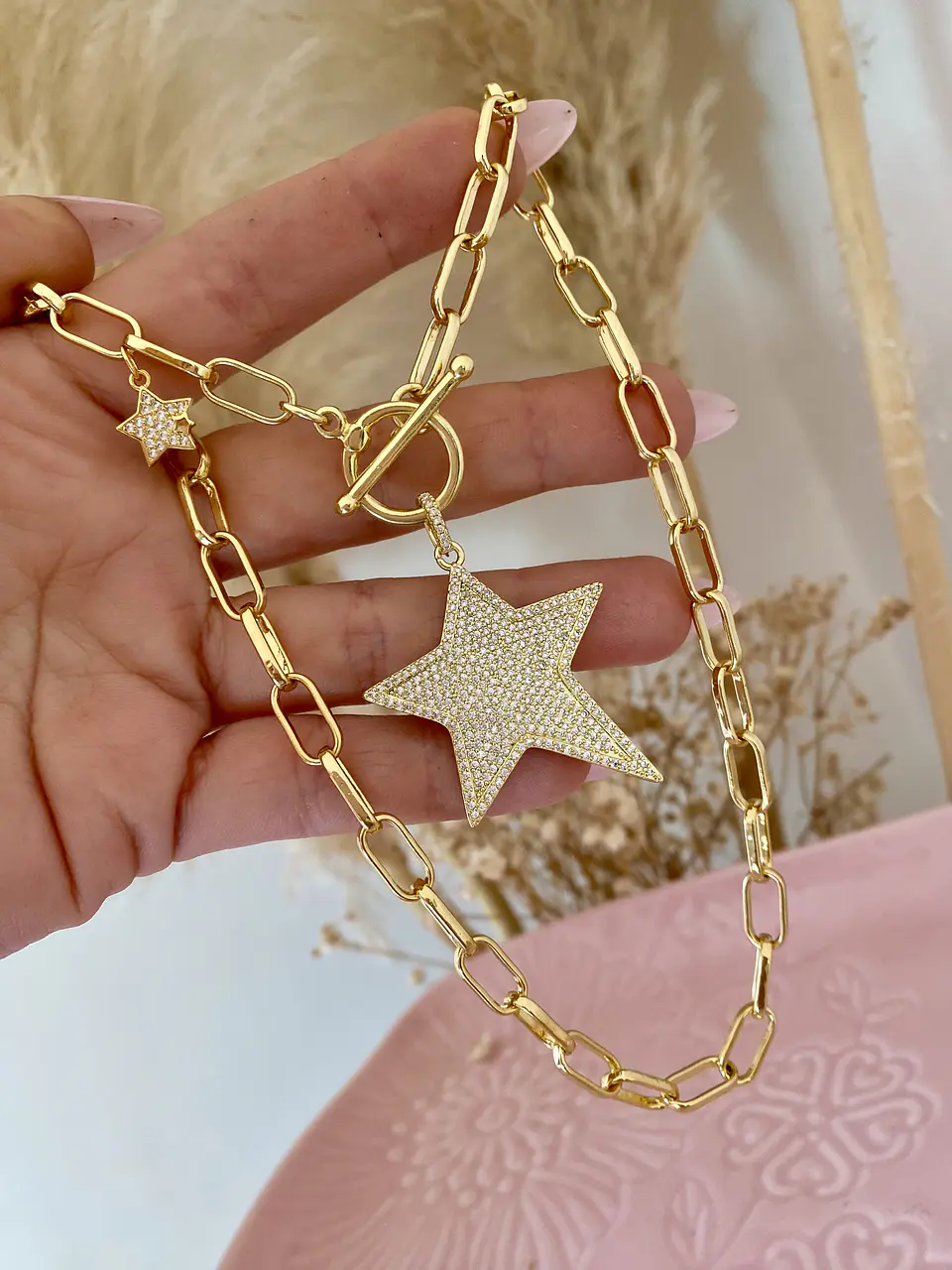 Collar Maxi Estrella Rockera Circones Gold 1