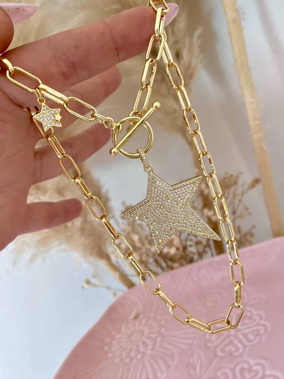 Collar Maxi Estrella Rockera Circones Gold 2