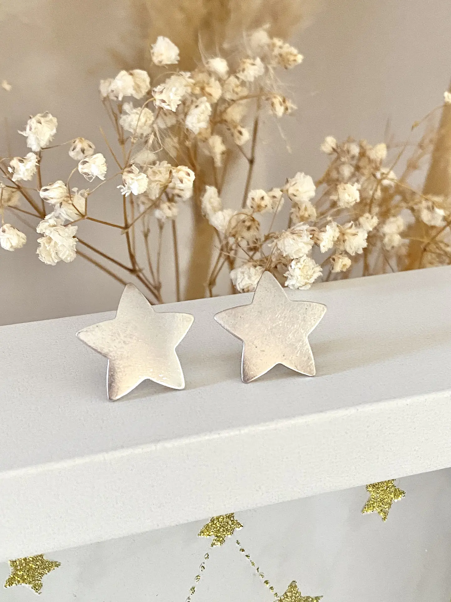 Aros Estrella Enchape plata 925 1