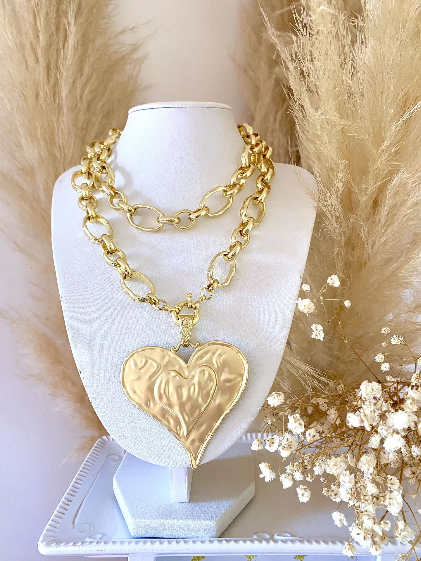 Maxi Collar XL Medallón Corazón Gold  3