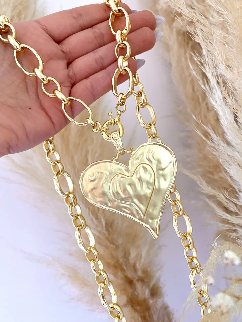 Maxi Collar XL Medallón Corazón Gold  1