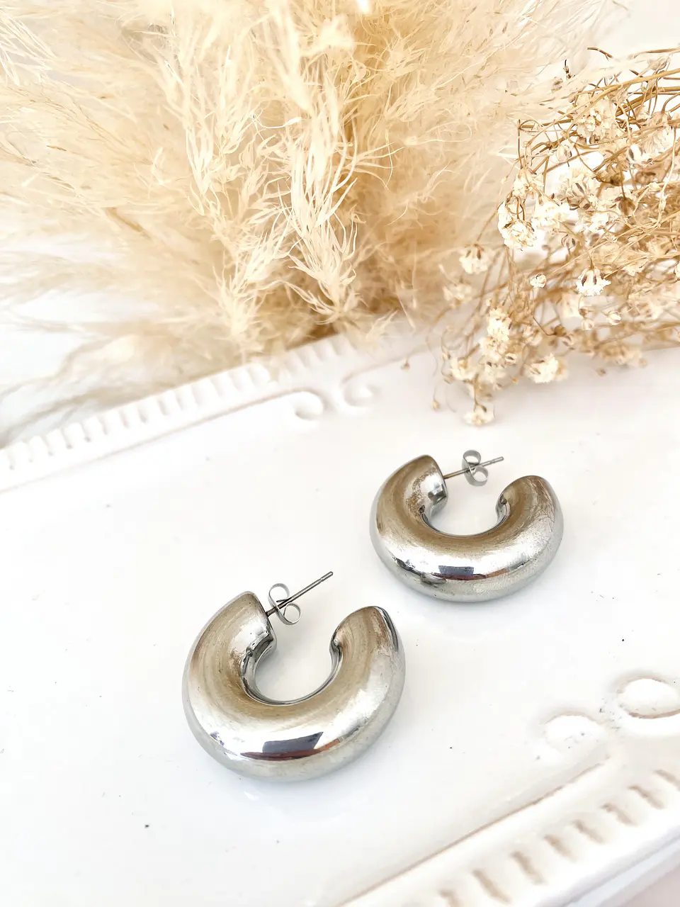 Aros Argolla Tubo Silver 1