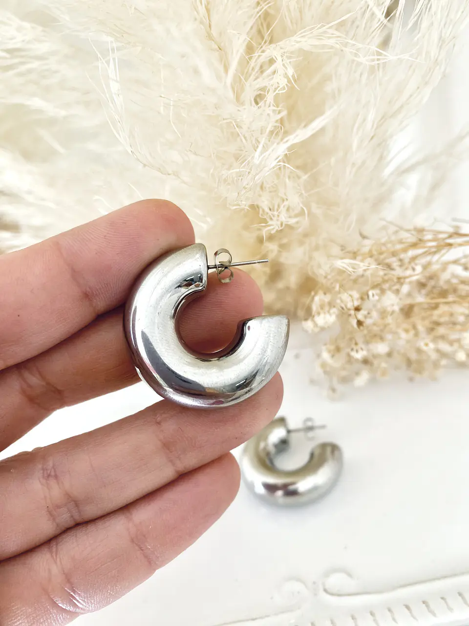 Aros Argolla Tubo Silver 2