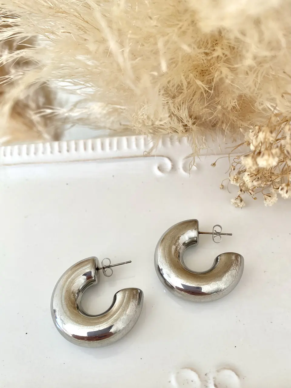 Aros Argolla Tubo Silver 3